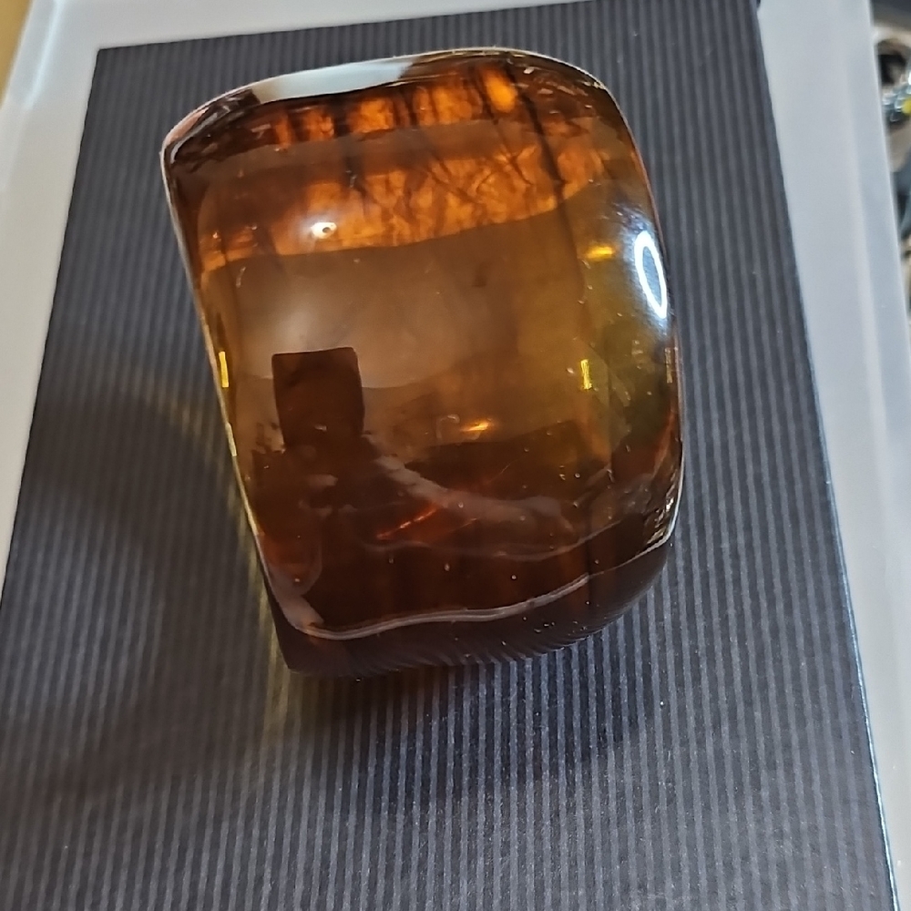 Wide Resin Amber Bracelet